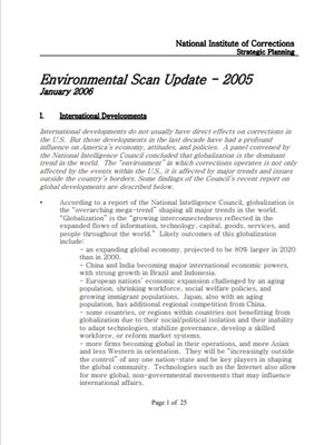 cover image of Environmental Scan Update - 2005